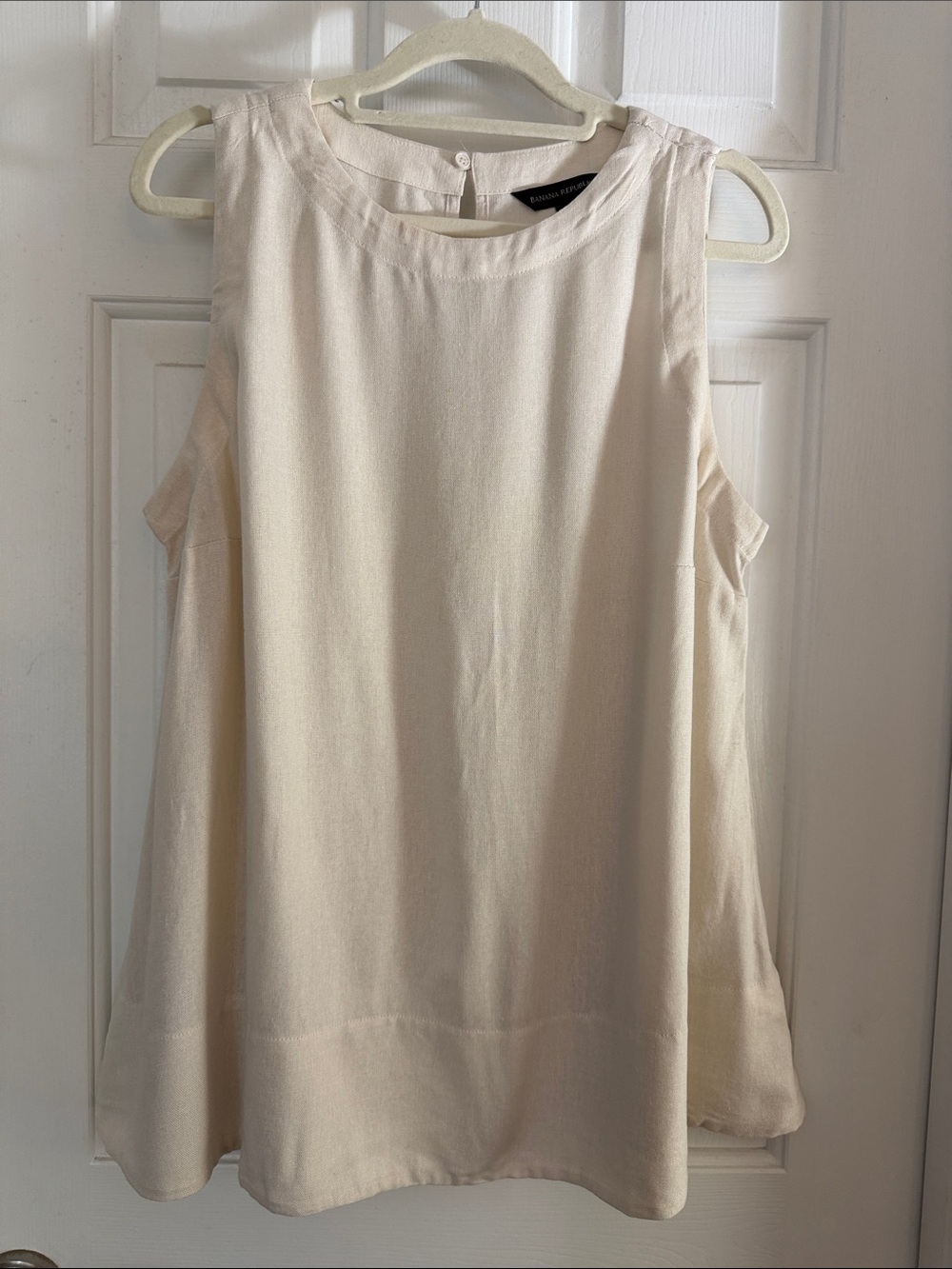 Banana republic Cream Sleeveless A-Line Top large linen blend